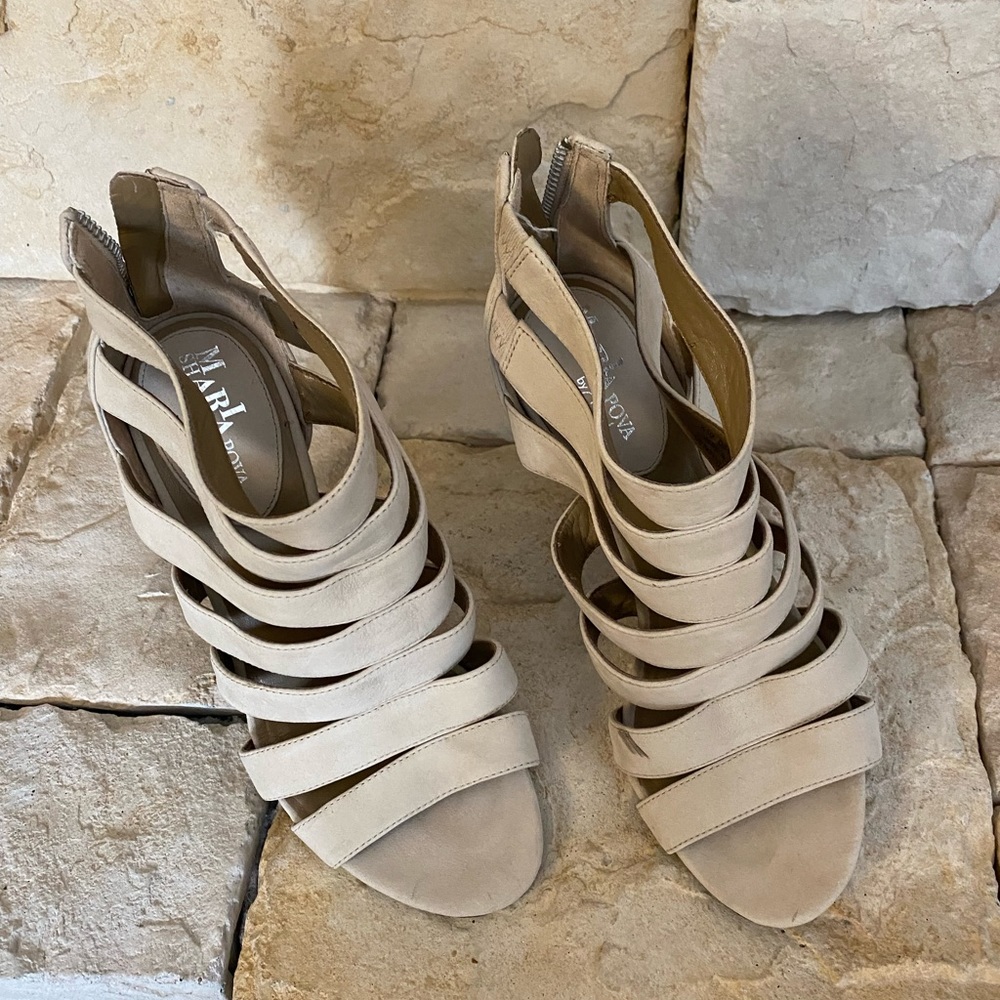 😍Cole Haan Maria Sharipova strappy sandals,light tan size 7